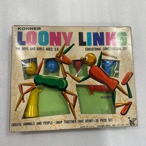 Vintage Kohner Loony Links Educational Construction Toy Comeplete 1 piece broke